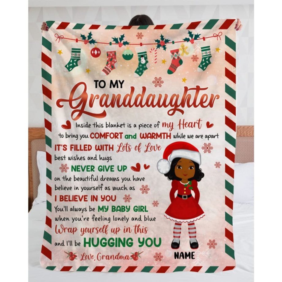 Personalized Inside This Blanket Is A Piece Of My Heart Christmas Letter